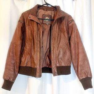 Vintage Genuine Leather Bomber Flight Aviator Jacket